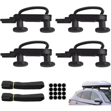 4 Jeux U Boulons pour Coffre de Toit,Fixation Coffre de Toit Universelle Ensemble de Montage de Coffre de Toit U-boulons de Serrage 85mm Largeur Interne avec 8 Contre-écrous et 2 Bandages