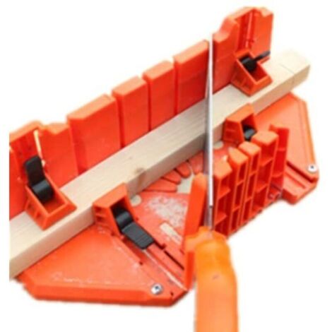 Boîte à Onglets en Plastique, Boite à Coupe pour Onglets avec Compartiment de Scie Boîte de Scie à Onglets Outil de Coupe pour Angle de Coupe 0° 22.5° 45° 90° Conçu, pour les Travaux Architect