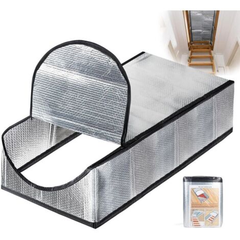 Isolation pour escalier, isolation pour trappe d'escalier de grenier, isolation pour escalier en aluminium double face avec fermeture éclair
