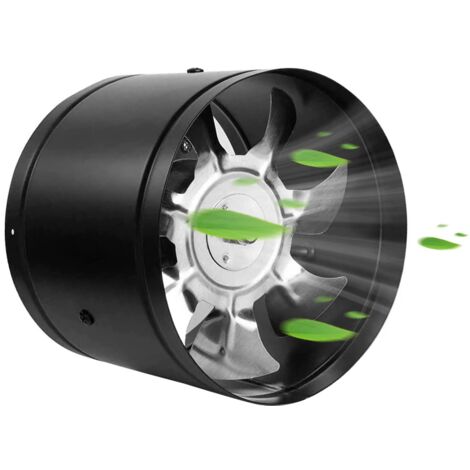 100mm Ventilateur D'extraction, 140 m鲁/h de Conduit Ventilateur Industriel en M茅tal d'air Mural pour Salle de bain, Sous-sol, Garage, Tente de Culture(noir)