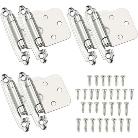 Charnières 6 Pcs Charniere Porte Charnière à Fermeture Automatique Matériau en Acier Laminé à Froid Paumelle Ressort avec Amortisseur pour Porte Placard Armoire à Chaussures Bibliothèque Cave à Vin (1/5)