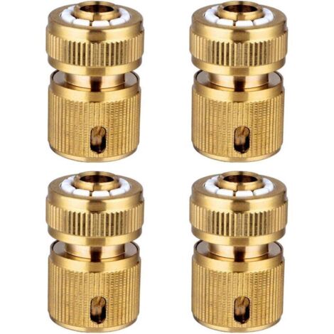 Ensemble de 4 raccords rapides pour tuyaux d'arrosage en laiton, raccords rapides pour tuyaux d'arrosage, raccords rapides de 1/2 pouce