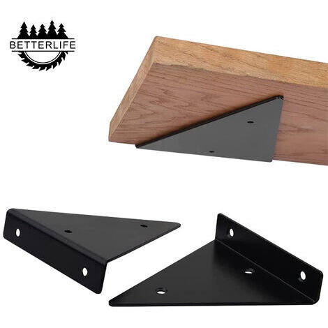 Support d'étagère triangulaire en acier au carbone – Lot de 2 – 8x10 cm – Capacité de charge 40 kg – Pour décoration intérieure moderne