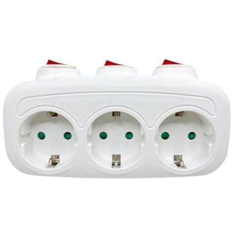 Adaptateur pour prises européennes Multiprise murale – multiprise 3 ports, convertisseur international pour recharger vos appareils dans le salon, la cuisine, la chambre, la maison, les vacances ou p