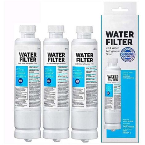Genuine Filter for Refrigerator Water and Ice, Carbon Block Filtration for Clean, Clear Drinking Water, 6-Month Life,HAF-CIN/EXP,DA97-17376B,DA97-08006C,3 Pack