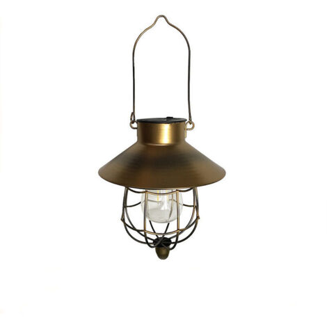 Lanterne solaire d'extérieur vintage en métal, lampe de jardin solaire avec lumières LED chaudes pour jardin, cour, patio, décoration d'arbre, éclairage solaire, bronze