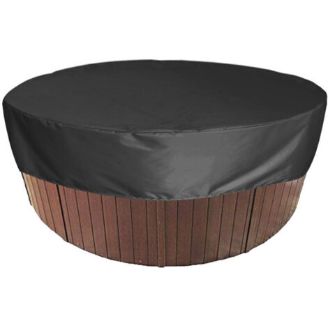 Couverture de Piscine Ronde Piscine Bâche Solaire pour Piscine,Housse de Protection Spas Imerméable , 190T pour Extérieur Spas Baignoire,——Noir 20030cm..