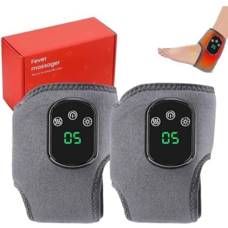 Masseur de pieds électrique 3 en 1 avec fonction chauffante, vibrations multi-niveaux et mode combiné, réglable, rechargeable et portable, soulage la douleur et les tensions (lot de 2)