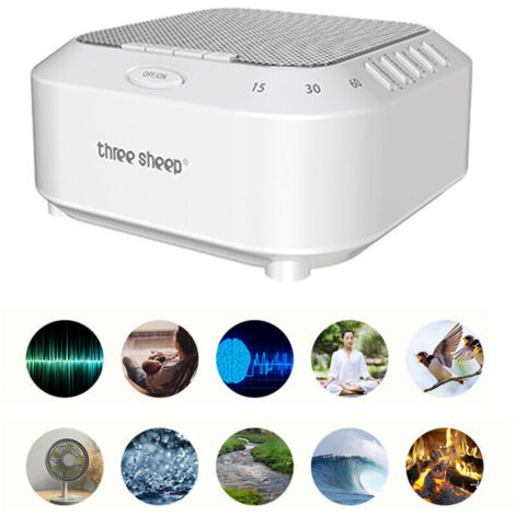 Machine sonore, rechargeable par USB, machine à bruit blanc avec 28 sons naturels apaisants, veilleuse douce, 3 minuteries de mise en veille