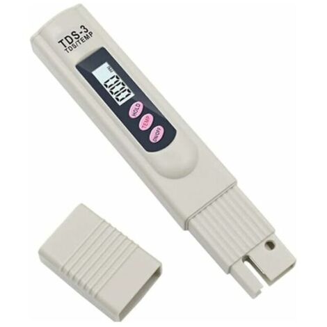 Mètre TDS-3 de l‘Eau potable LCD Numérique Portable Testeur Mètre de Qualité de l'Eau Stylo de Température et PPM Testeur de Pureté de l'Eau 0-9990 PPM Eau Potable Culture Hydroponique (Ne teste pas P