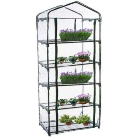 Petite serre de plain-pied avec couvercle en plastique PVC, serre portable à l'extérieur, utilisée pour la croissance des semis et des fleurs, 3 couches, hors support (69 x 49 x 187 cm)