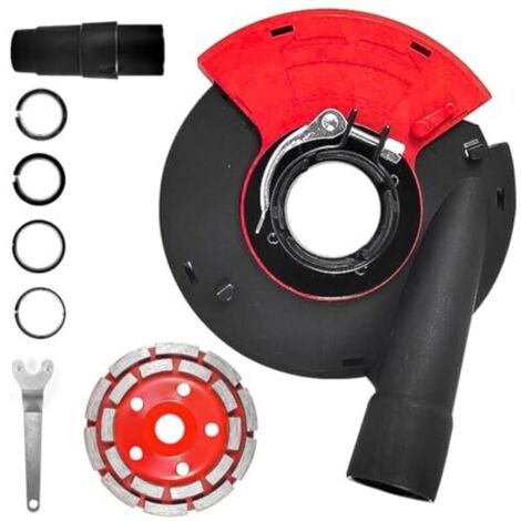 Hotte d'aspiration professionnelle pour meuleuses d'angle de 125 mm - aspiration et collecte des poussières, hotte pour ponceuses à sol et à béton, hotte de protection contre la poussière pour fraiseu
