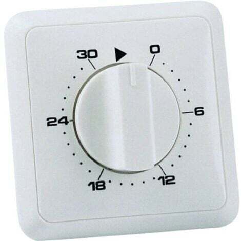 Minuterie analogique encastrée 230V – 16A, 3680W, 1 programme – Installation facile – Pour contrôle précis éclairage