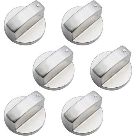 Lot de 6 boutons de commande universels en métal, bouton de cuisinière à gaz, boutons de commande universels 6 mm, bouton de cuisinière pour cuisinière à gaz, cuisinière, four, plaque de cuisson