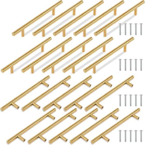 20pcs Poignée Meuble Dorée Poignée de Meuble Cuisine 128mm Poignee Laiton Poignée Tiroir Laiton Poignee Cuisine en Acier Inoxydable