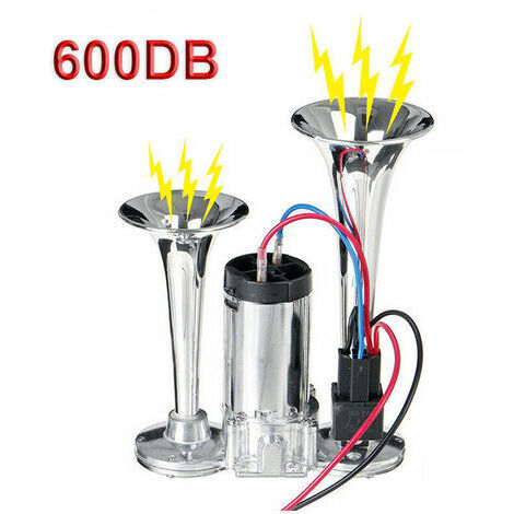 Klaxon électrique multi-tons 600DB 12V – Zinc chromé résistant aux intempéries – Améliore la sécurité routière – Pour voiture SUV camion