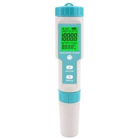 Testeur de salinité de piscine, testeur de pH et de salinité d'eau salée, testeur numérique 7 en 1, testeur de pH et de salinité de piscine