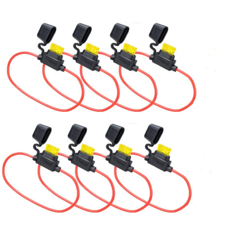 Porte-fusibles 12 V, calibre automobile 14 AWG, lot de 8, avec fusible 20 A pour voiture, camion, moto, bateau
