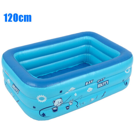 Jeffergarden – Piscine gonflable pour bébé 120 x 70 x 35 cm – PVC haute densité – Système de drainage portable – Pataugeoire rectangle