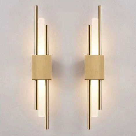 2PCS Applique Murale LED Blanc Chaud/Neutre/Froid (3000K-6000K) – Luminaire Intérieur Design– Lampe de Chevet Longue – Veilleuse LED pour Nuit