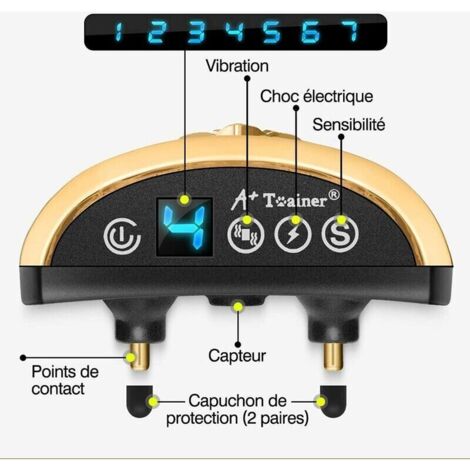 Collier Anti Aboiement Chien Électrique Automatique Rechargeable Avec 7 Niveaux Ajustables, 3 Modes Sensibilité/Vibration/Choc 19-62Cm Sangle Réglable Pour Petit/Gros Chien Étanche Ip66(2020 Version)-