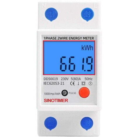 Sous compteur électrique monophasé, 80A max modulaire, Simple tarif, Affichage LCD...DEBUNS