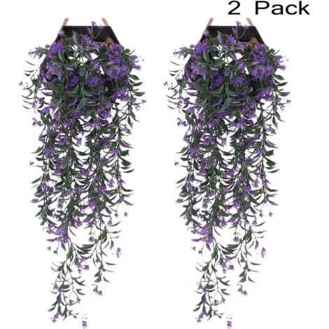 Litzee – Plantes artificielles lierre violet 78 cm – Lot de 2 bouquets en plastique – Décorations mariage et jardin – Sans entretien (1/6)