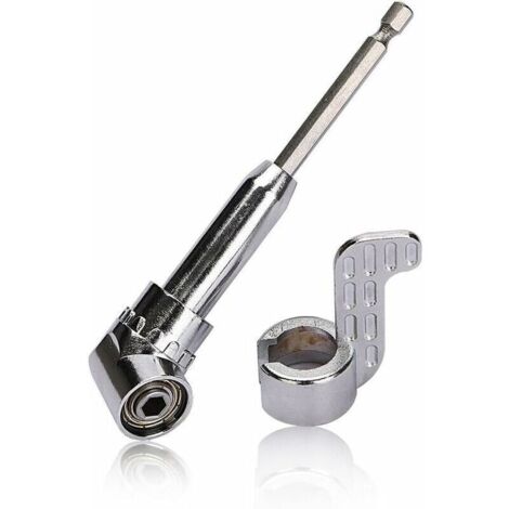 1 Renvoi d'angle visseuse, 105°, tige hexagonale 1/4", pour perceuse électrique et clé manuelle, accessoire bricolage serrurier (1/5)