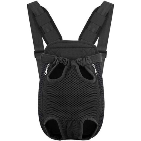 Sac de Transport de Voyage Sac à Dos de Transporteur Ventral Poitrine pour Petit Chien Chiot Chat pour Traveling Hiking Camping etc.M - Noir