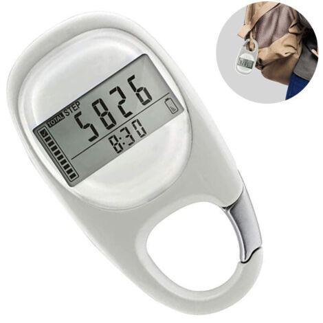 Podomètre numérique 3D simple à clipser, compteur de pas avec clip, mémoire de distance parcourue (miles/km), idéal pour l'exercice (1/4)