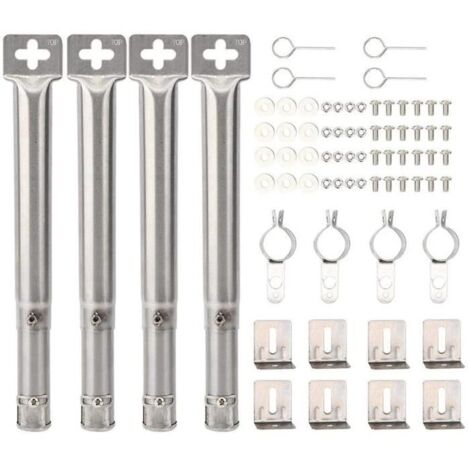 Ensemble de 4 Tubes de Brûleur en Acier Inoxydable pour Barbecue à Gaz - Réglable de 12\" à 17,5\"
