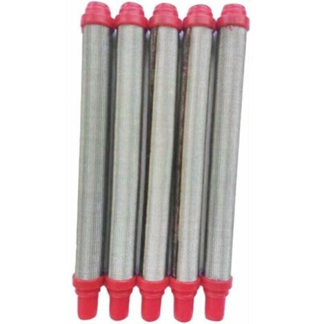 Lot de 5 filtres en maille pour pistolet à peinture Wagner Airless en acier inoxydable 304, rouge,10310.5mm (1/4)