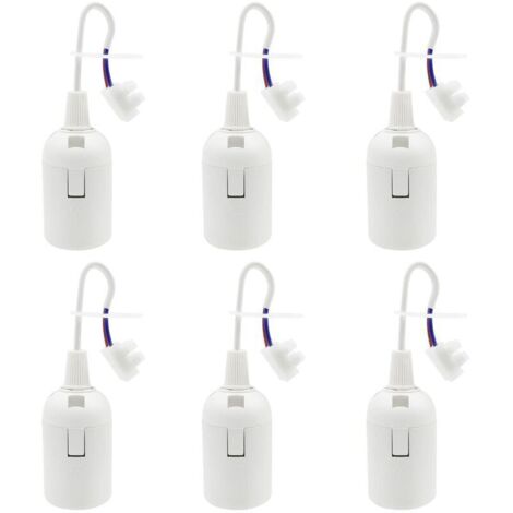6 Pièces Douille E27 Support D'ampoule 4A 250V Douille Chantier pour Ampoules à Incandescence et Ampoules LED ou Industrie (max.60W/ Blanc) (1/5)