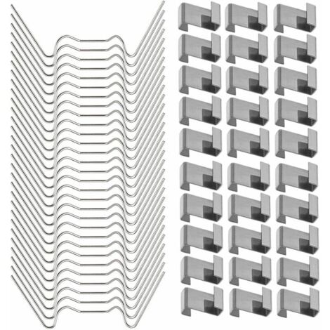 100 Pièces Clips de Vitrage de Serre Inoxydable Clip Z Type pour Serre Clip de Vitrage de Type W en Acier Inoxydable Résistant Aux Tempêtes pour Fixation de Serre Verre Accessoires Serre（50 Z-clip, 50