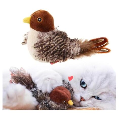 Jouet pour Chat Pets,Pets Chirping Bird, Jouet pour Chat Oiseau gazouillant Ailes battantes,Jouet interactif Chat Oiseau