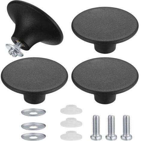 4 Pièces Boutons de Couvercle de Casserole- Noir, Boutons de Couvercle de Pot, Poignée Casserole Universelle de Cuisine en Acier Inoxydable Résistant (1/4)