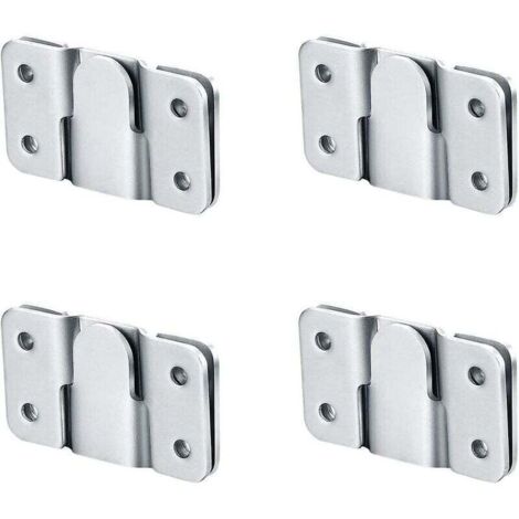 4 pièces Supports de Montage Encastrés, Supports de Fixation Murale pour Tête de Lit Fixation Murale Verrouillage Z Clip Crochet Matériel pour Meubles Connexion (1/4)