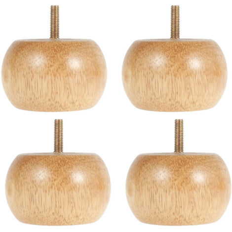 Pieds de meuble 4 pièces en bois massif rond avec 4 vis pour meubles DIY, pieds de table et chaise, ensemble de remplacement pour canapé-lit