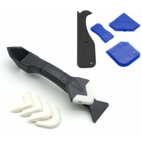 Basetbl – Kit de joints en silicone 9 pièces – Outils de lissage et raclette – 6 tailles de coussinets remplaçables – Pour salle de bain et cuisine
