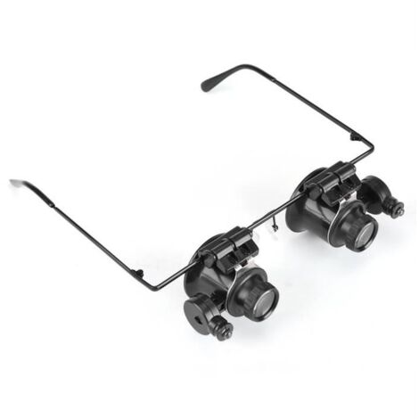 Eye Loupe, Eye Lunettes Loupe avec éclairage LED Professionnel Eye Lunettes de réparation pour Montre 20 x Loupe bijoutier (1/4)