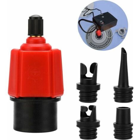 Convertisseur Gonflable de Pompe d’Adaptateur, 4 Normes pièce jointe conventionnelle de Valve d’air pour Bateau Gonflable, Stand up Paddle Board, lit Gonflable, etc (1/5)
