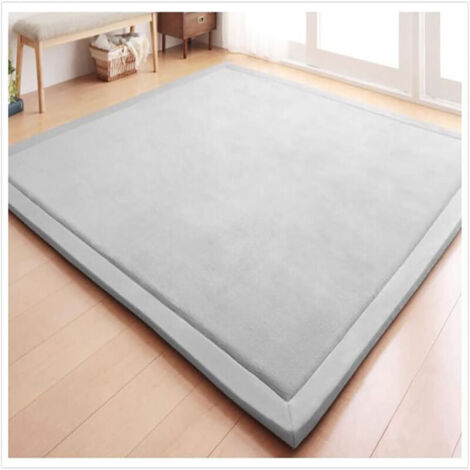 Basetbl – Tapis en velours corail 100% – Épaisseur 2 cm – Antidérapant et imperméable – Tapis de jeu et yoga pour enfants et adultes