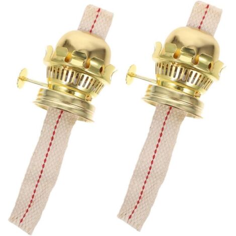 2pièces Lampe à Pétrole avec Brûleur Et Mèches De Remplacement Style Rétro pour Lampes à Huile Pétrole