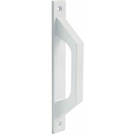 Amig - Poignée à lignes droites en aluminium blanc pour portes coulissantes ou rabattables de passage - 198 x 25 x 40 mm Poignée fonctionnelle et confortable (1/5)