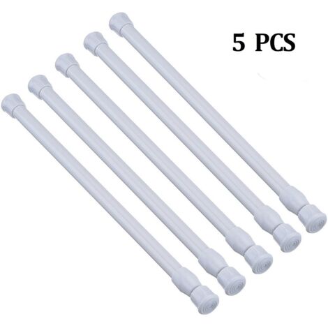 Lot de 5 tiges de tension, barres de tension de placard, tringle à rideau de 39,9 cm à 70,8 cm (environ), tiges de tension à ressort de largeur extensible qui s'adaptent aux espaces pour rester debout (1/5)
