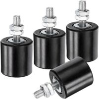 noir, Lot de 4 rouleaux de guidage pour portail coulissant, 4,3 cm en nylon, support de portail, guide universel à roulement à billes scellé pour po