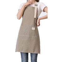 Tablier en coton pour homme et femme, avec tour de cou réglable, parfait pour la cuisine