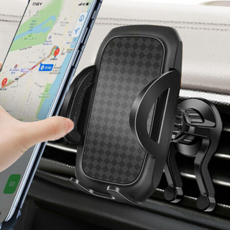 Support universel pour téléphone de voiture, à fixer sur la grille d'aération, ABS noir (1/5)