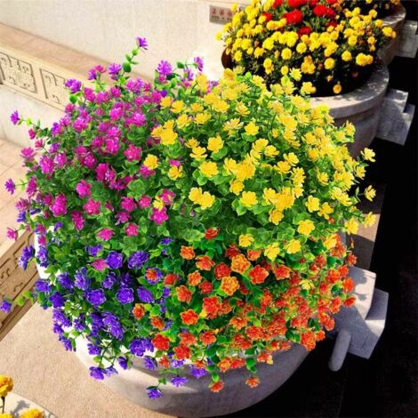 5pcs plantes artificielles fausses fleurs dans/extérieur pour les plantes de boîte de fenêtre de porche de jardin (1/5)