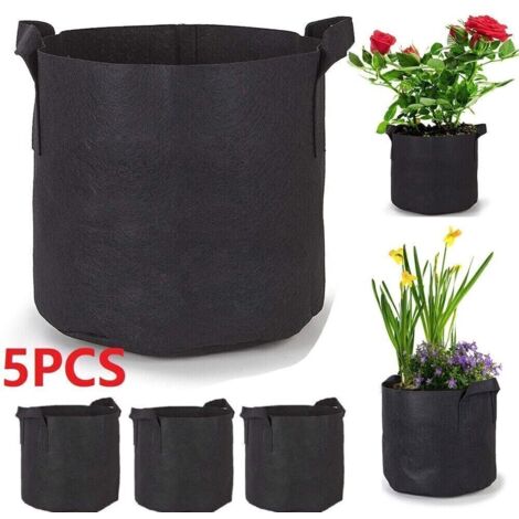 5 Pack grande plante cultiver sacs pommes de terre fruits légumes jardin planteur pousser sac (1/5)